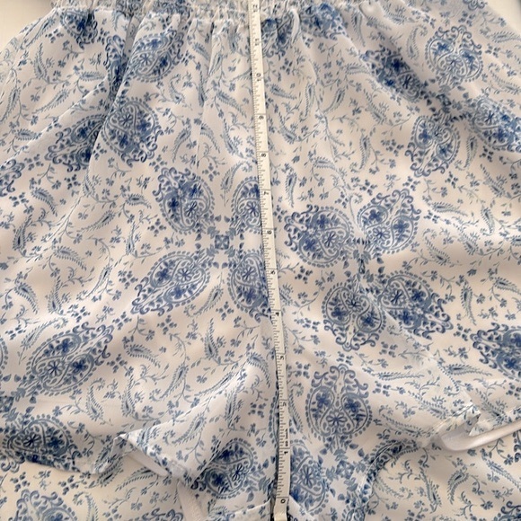 Altar’d State Blue/White Paisley Print Ruffled Bell Sleeve Romper in Size S - Picture 12 of 13
